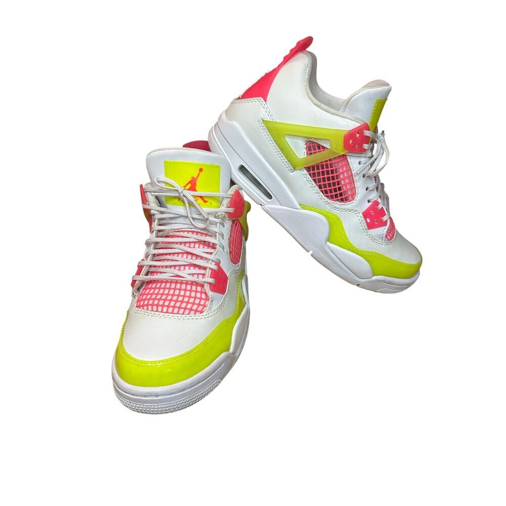 Jordan Women's Athletic Shoes White Pink Neon Yellow